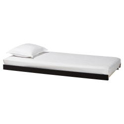 Baxton Studio Lucera Trundle - Underbed Low-Profile Rolling Base for Daybeds and Guest Rooms, Twin, Black
